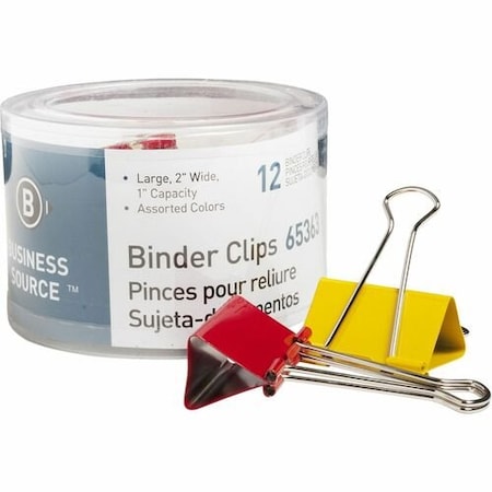 Business Source CLIP, BINDER, LARGE, 12PC, AST, 12PK BSN65363